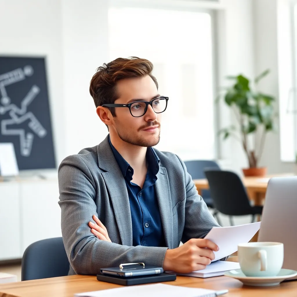 Persoon doet zelfbewustzijn oefening op kantoor