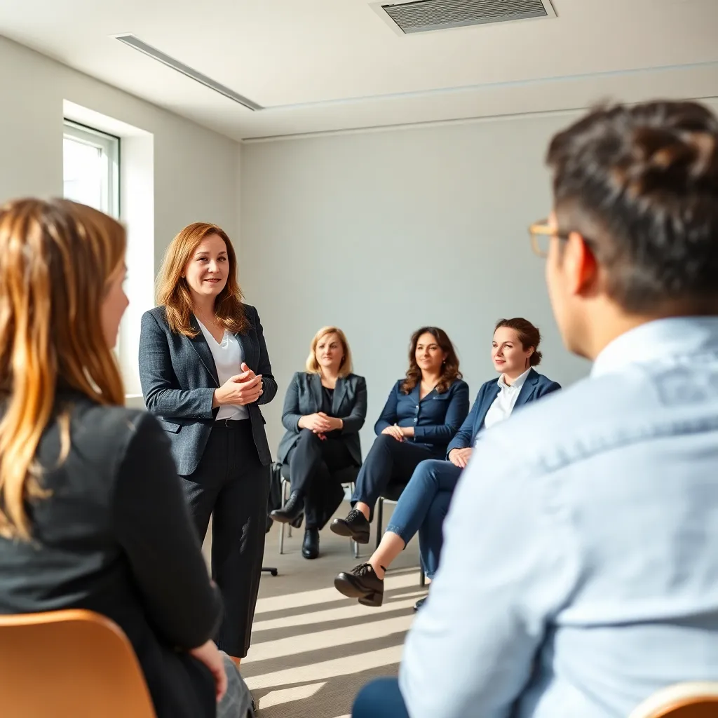 Professional coach leidt een EQ workshop voor Nederlandse managers